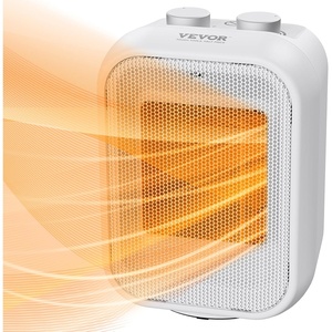 VEVOR Portable Electric Space Heater with Thermostat, 1000W/1500W 2-Level Adjustable Quiet Ceramic Heater Fan, 9 in Tip-Over Shutdown Flame-Retardant PP Small Heaters for Office Room Desk Indoor Use(9inch)