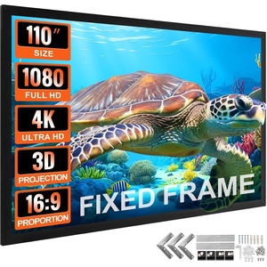 VEVOR Projector Screen 155inch Outdoor Projector Screen 16:9 Movie Screen Fixed Frame 3D Projector Screen for 4K HDTV Movie Theater(110inch)