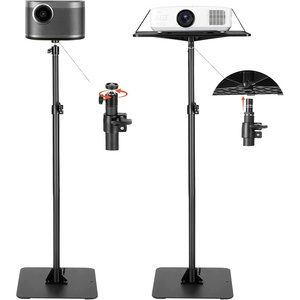 VEVOR Projector Stand, Projector Floor Stand with Adjustable Height 30.3 to 63.4 inch, 360° Horizontal Rotation Projectors Cart for Meetings, Outdoor Movies, Video Stand, Gimbal Mount or Tray Support