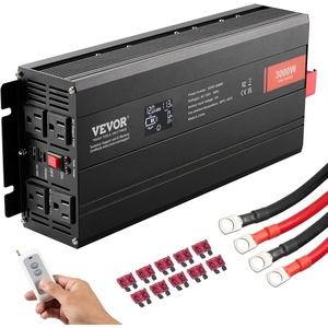 VEVOR Pure Sine Wave Inverter 3500 Watt Power Inverter, DC 12V to AC 120V Car Inverter, with USB Port LCD Display Remote Controller and AC Outlets (GFCI), for RV Truck Car Solar System Travel Camping(3000W)