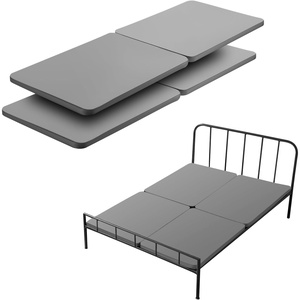 VEVOR Queen Size Bunkie Board, 1.5 in Bed Board Slats with 200D Oxford Cloth, Wooden Mattress Support for Queen Size Bed, Easy Assembly Support Under Mattress, 4 Piece, Gray