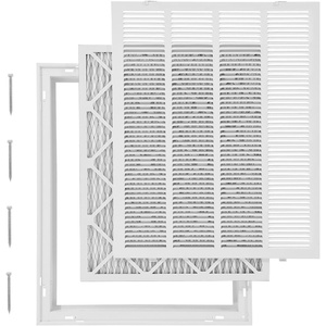 VEVOR Return Air Filter Grille, Fits W20 x H25 Inch Duct Opening, Filter Not Included, Return Air Vent Cover for Wall, Powder-Coated Steel Return Air Grill Detachable Face/Door for 1 inch Filters(W20 x H25 Inch)