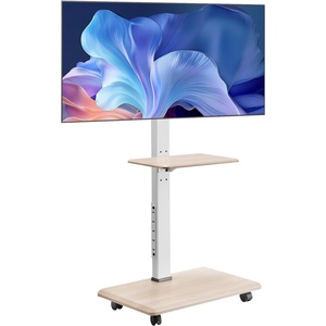 VEVOR Rolling TV Stand, Mobile TV Cart for 32-70 Inch Screens, 25° Left-Right Rotation and Height Adjustable TV Mount with Tray, Holds up to 88 lbs for Corner, Bedroom, Outdoor, Max VESA 600x400mm(32”- 70”)