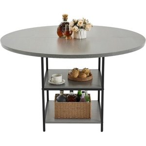 VEVOR Round Dining Table, 31.5 in Wood Table for 2-4 Person, Modern Circle Furniture, Leisure Coffee Office Tables with Pedestal Base in Tulip Design, for Home Kitchen Living Room, White(Only Table)(47inch)