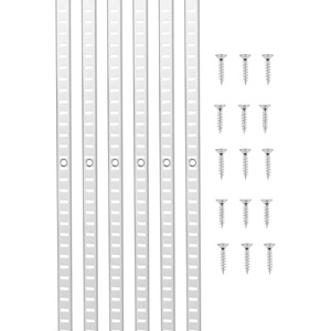 VEVOR Shelf Pilaster, 36.3-inch 8 Pack, Adjustable Shelf Brackets Steel Mortise Mount Pilaster Strip Standards with 32 Screws, Suitable for Wall Shelving System Cabinet Closet Organization(36.3-inch)