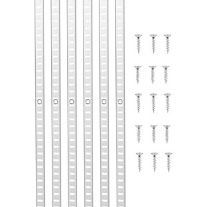 VEVOR Shelf Pilaster, 36.3-inch 8 Pack, Adjustable Shelf Brackets Steel Mortise Mount Pilaster Strip Standards with 32 Screws, Suitable for Wall Shelving System Cabinet Closet Organization(72.7-inch)