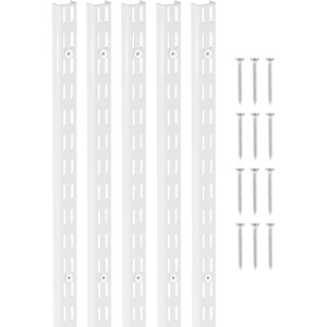 VEVOR Shelf Pilaster, 36.3-inch 8 Pack, Adjustable Shelf Brackets Steel Mortise Mount Pilaster Strip Standards with 32 Screws, Suitable for Wall Shelving System Cabinet Closet Organization(60-inch)