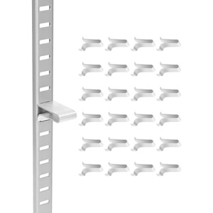 VEVOR Shelf Pilaster, 36.3-inch 8 Pack, Adjustable Shelf Brackets Steel Mortise Mount Pilaster Strip Standards with 32 Screws, Suitable for Wall Shelving System Cabinet Closet Organization(Horizontal Brackets)