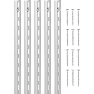 VEVOR Shelf Pilaster, 36.3-inch 8 Pack, Adjustable Shelf Brackets Steel Mortise Mount Pilaster Strip Standards with 32 Screws, Suitable for Wall Shelving System Cabinet Closet Organization(39-inch)