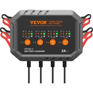 VEVOR Smart Battery Charger, 2A x 4, LiFePO4 Lead-Acid (AGM/Gel/SLA) Car Battery Charger, Fully-Automatic Charger Maintainer Desulfator for Boat Motorcycle Lawn Mower Golf Cart Marine Deep Cycle(2A*4)