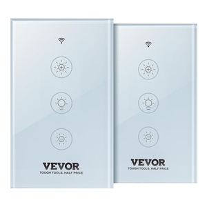 VEVOR Smart Light Switch, 2.4GHz Wi-Fi Dimmer Switch, 3 Way Stepless Touch Dimming Switch, 2 Pack LED Dimmable Switches App Remote Control Voice Compatible with Alexa Google Home, Neutral Wire Needed(2 PACK)