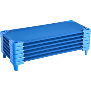 VEVOR Stackable Kiddie Cot, 6 Pack Portable Toddler Nap Cots, Standard Size 40″ L x 23″ W Daycare Cots for Kids, Preschool Classroom Daycare Beds for Sleeping, Resting, Naptime, Blue(52″ L x 23″ W – 6Pcs)