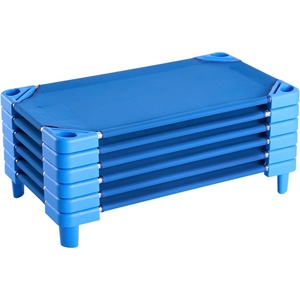 VEVOR Stackable Kiddie Cot, 6 Pack Portable Toddler Nap Cots, Standard Size 40″ L x 23″ W Daycare Cots for Kids, Preschool Classroom Daycare Beds for Sleeping, Resting, Naptime, Blue(40″ L x 23″ W – 6Pcs)