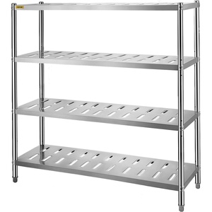 VEVOR Stainless Steel Shelving 60×18.5 Inch 5 Tier Adjustable Shelf Storage Unit Stainless Steel Heavy Duty Shelving for Kitchen Commercial Office Garage Storage 330lb Per Shelf(4Tier 59x18x61″)