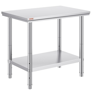 VEVOR Stainless Steel Work Table 30 x 24 x 33 Inch Prep Table with 4 Caster(24*36*32In)
