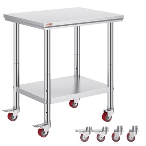 VEVOR Stainless Steel Work Table 30 x 24 x 33 Inch Prep Table with 4 Caster(30*24*33In)