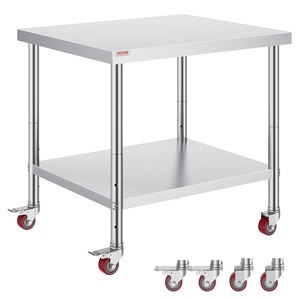 VEVOR Stainless Steel Work Table 30 x 24 x 33 Inch Prep Table with 4 Caster(36*30*34In)