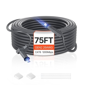 VEVOR Starlink Gen 2 Cable, 32.8 FT, 24 AWG Copper Core, Durable Extension Cable for Standard Generation 2, Compatible with Starlink Rectangular Satellite V2, Flexible Wiring for RV, Backyard Camping(gen2 26AWG 75ft)