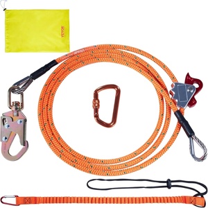 VEVOR Steel Core flipline, 1/2″ x 12′ Arborist Flipline, Flip Line for Tree Climbing with Alloy Steel Snap Hook, Aluminum Alloy Carabiner and Extra Tool Lanyard, for Arborist, Tree Climbers(L:12ft(D:12.7mm))