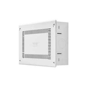 VEVOR Structured Media Enclosure, 28-Inch, Recessed in-Wall Media Box with Cover, Wall-Mount Cable Management Box Kit, Structured Wiring Multi-Media Cabinet, Cold-Rolled Steel, for TV Home Theater(White/Enclosure + Cover)