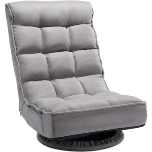 VEVOR Swivel Floor Gaming Chair, 360-Degree Rotating Foldable Lounge Chair with 4 Position Adjustable Backrest & Lumbar Support, Folding Video Reclining Lazy Sofa for Watching TV Reading Playing Game