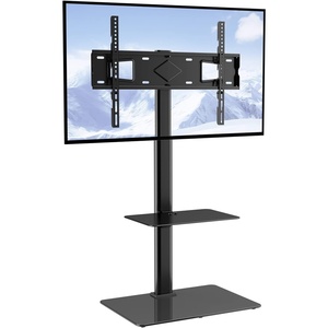 VEVOR Swivel TV Stand Mount, Adjustable Floor Stand for 32-85 Inch TVs, Holds Up to 110lbs, Height Adjustable with Tempered Glass Base, Max VESA 400x800mm for Living Room or Bedroom(32-65inch)
