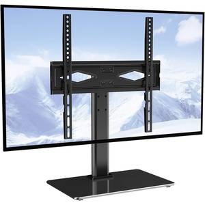 VEVOR Swivel TV Stand Mount, Adjustable Floor Stand for 32-85 Inch TVs, Holds Up to 110lbs, Height Adjustable with Tempered Glass Base, Max VESA 400x800mm for Living Room or Bedroom(32-55inch)