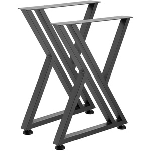VEVOR Table Legs, 29.5″ H x 29.9″ W Steel Furniture Legs, Modular Design, Easy Assembly, 2204 lbs Max Load Heavy Duty, for Home Office Desk, Coffee Dinner Bar Tables, Workbench,2 PCS, X Frame, Black(Black)