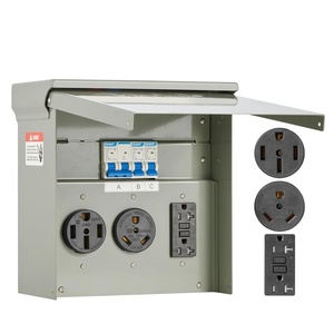 VEVOR Temporary Power Outlet Panel, Weatherproof RV Electrical Breaker Box with 20/30/50 Amp Receptacle Installed, Prewired Circuit NEMA 14-50R/NEMA TT-30R / 20A GFCI for RV Camper Trailer Motorhome(50+30+20 Amp)