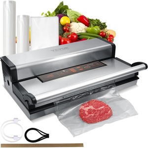 VEVOR Vacuum Sealer Machine, 95Kpa 350W Powerful Dual Pump and Dual Sealing, Dry and Moist Food Storage, Automatic and Manual Air Sealing System with Built-in Cutter, with Seal Bag and External Hose(95Kpa)