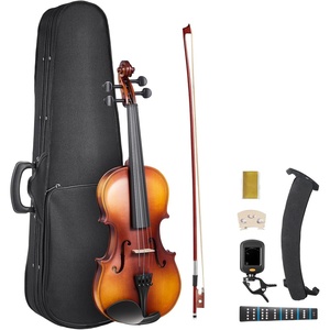 VEVOR Violin 3/4 Size for Adults, Violin Fiddle Set for Beginners with Hard Case, Rosin, Bow, Shoulder Rest, Bridge, Tuner and Extra Strings, Professional Musical Instruments for Student (Brown)(3/4)