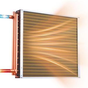 VEVOR Water to Air Heat Exchanger, 22 x 22 in Finned Tube HVAC Heat Exchanger Coil with Copper Tubes & Aluminum Fins, 190K BTU Output for Outdoor Wood Furnace, Hydronic Heating & Cooling Systems