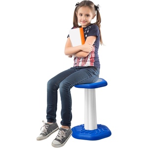 VEVOR Wobble Chair, Height-Adjustable (15.7-21.7″) Active Chair, Flexible Seating Wobble Stool Made of PVC+ABS Improves Focus & Posture, Ideal for Schools, Office and Home, Age 12-18, Black(White + Blue)