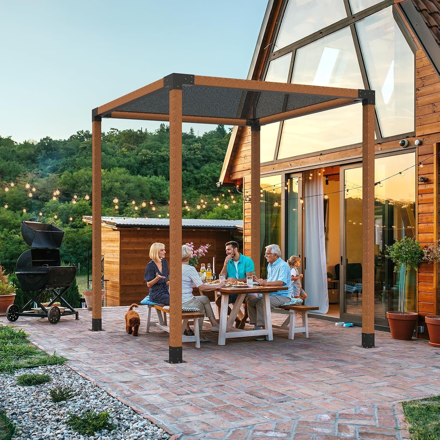 image:imageVEVOR 4Way Pergola Bracket Kit 6x6 2Pack Heavy Duty Corner Brackets for Wood Beams DIY Post Base Hardware with Easy Installation for Outdoor Gazebo Patio Log Cabin8PC 3Way 44 SET