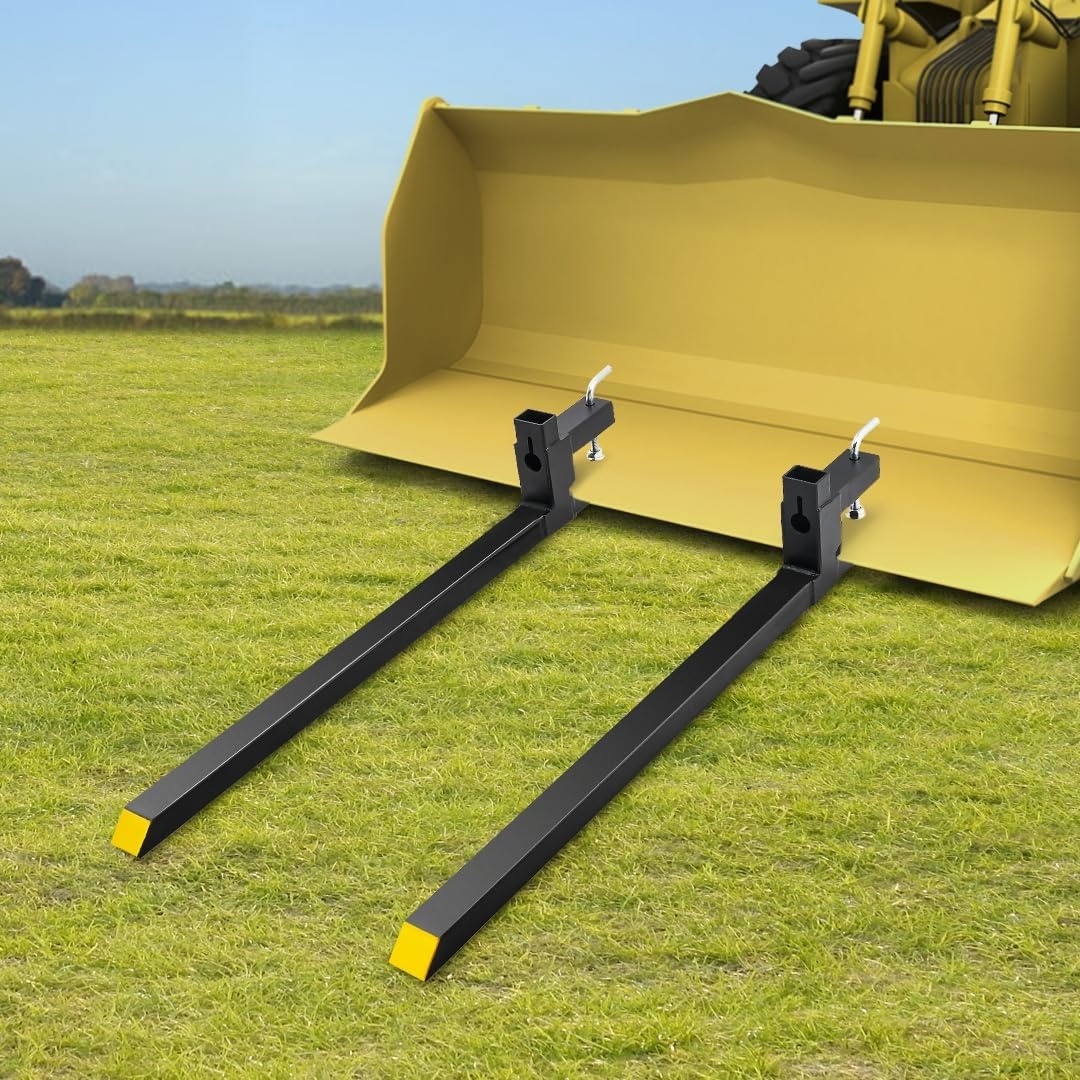 image:imageVEVOR 60 Clamp on Pallet Forks 2000lbs Capacity Tractor Bucket Forks Heavy Duty Quick Attach Pallet Fork for Bucket Tractor Loader Skid Steer