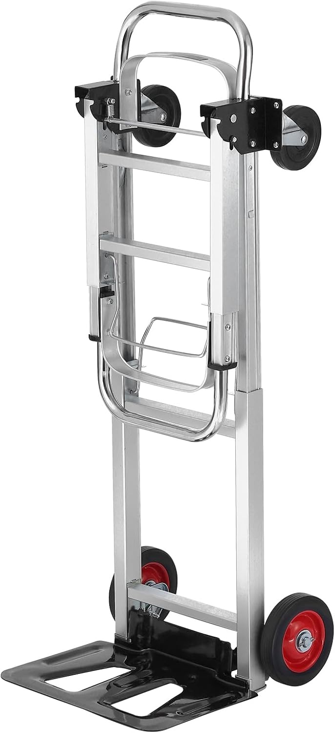 image:imageVEVOR Aluminum Folding Hand Truck 2 in 1 Design 400 lbs Capacity Heavy Duty Industrial Collapsible cart Dolly Cart with Rubber Wheels for Transport and Moving in Warehouse Supermarket Garden Heavy Duty Industrial Collapsible Dolly Cart with Rubber Wheels for Transport and Moving in Warehouse Supermarket Garden400 lbs