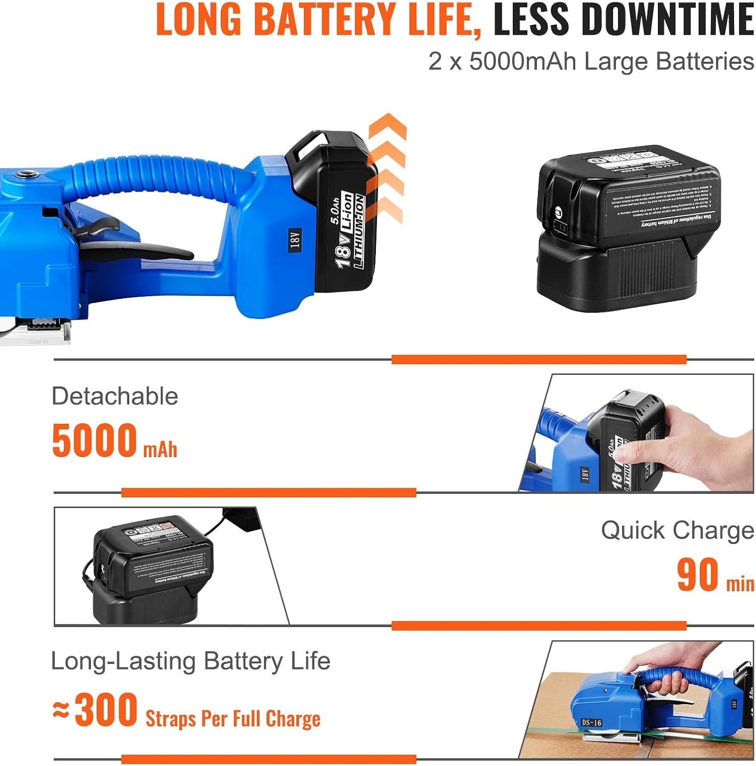 image:imageVEVOR Banding Strapping Kit Heavy Duty Banding Sealer Tool with 3200 ft Length PP Band 1000 Metal Seals 50 Corner Protectors Plastic Pallet Packaging Strapping Kit for WarehouseShippingMoving3200N