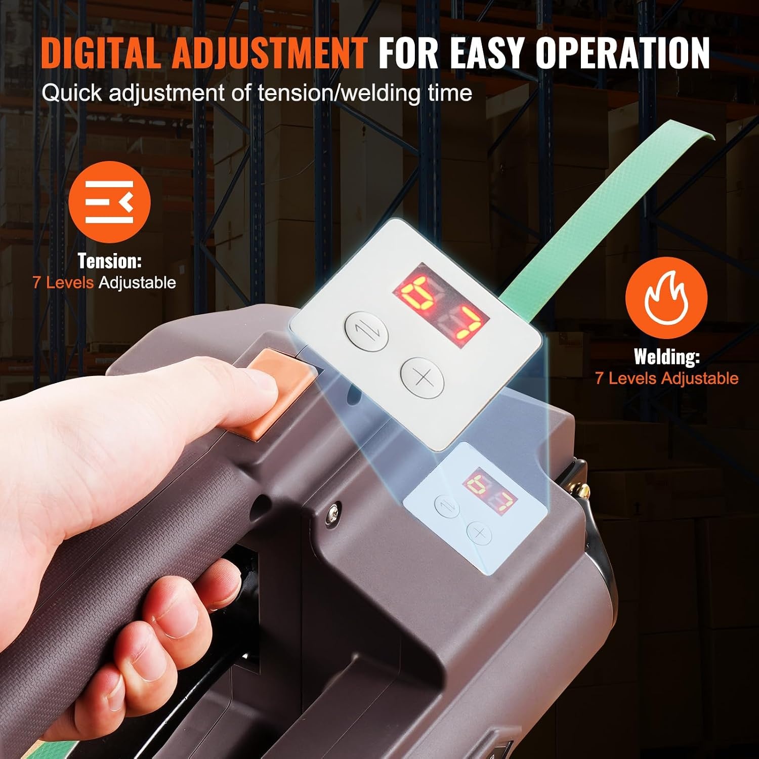 image:imageVEVOR Banding Strapping Kit Heavy Duty Banding Sealer Tool with 3200 ft Length PP Band 1000 Metal Seals 50 Corner Protectors Plastic Pallet Packaging Strapping Kit for WarehouseShippingMovingPET 5000N