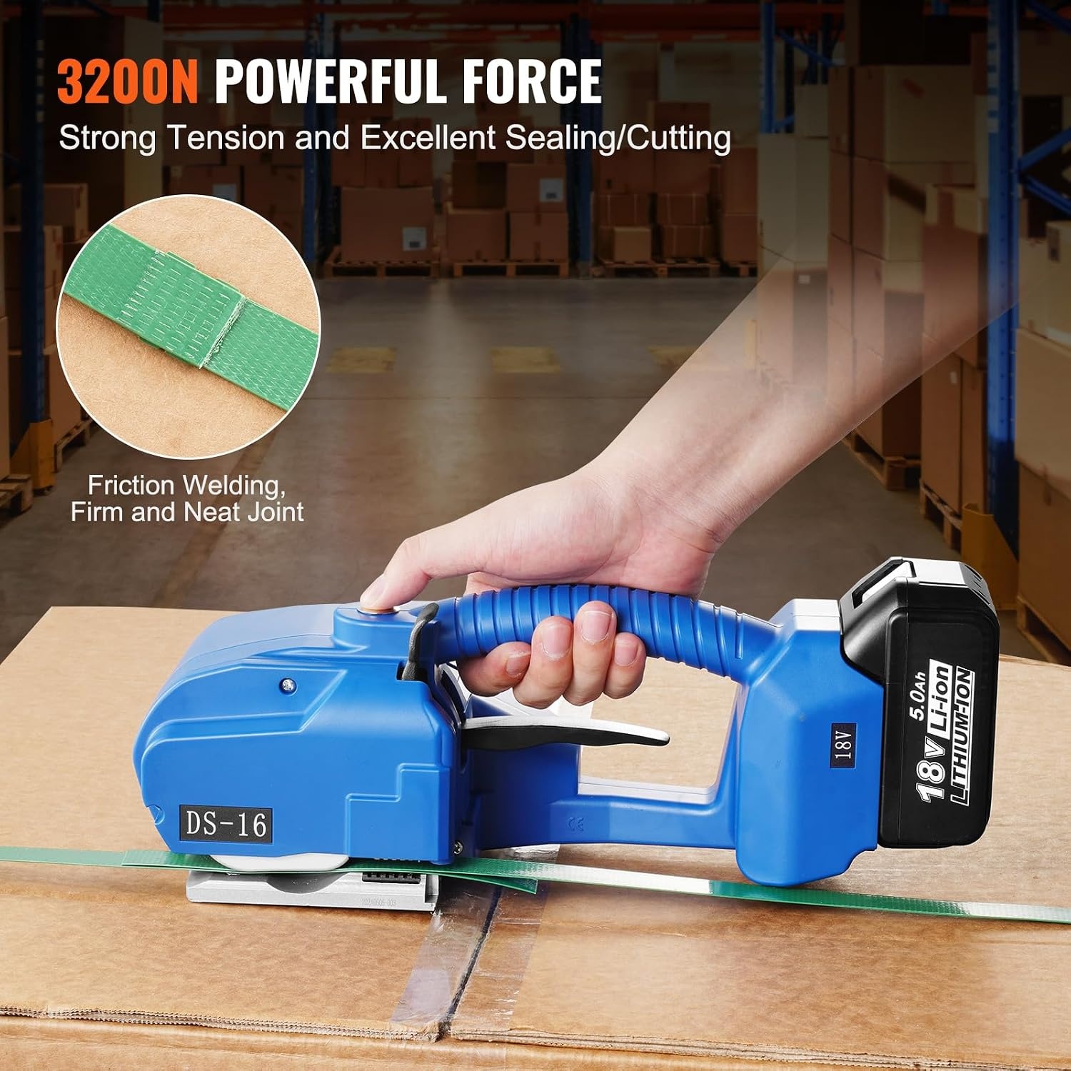 image:imageVEVOR Banding Strapping Kit Heavy Duty Banding Sealer Tool with 3200 ft Length PP Band 1000 Metal Seals 50 Corner Protectors Plastic Pallet Packaging Strapping Kit for WarehouseShippingMoving3200N
