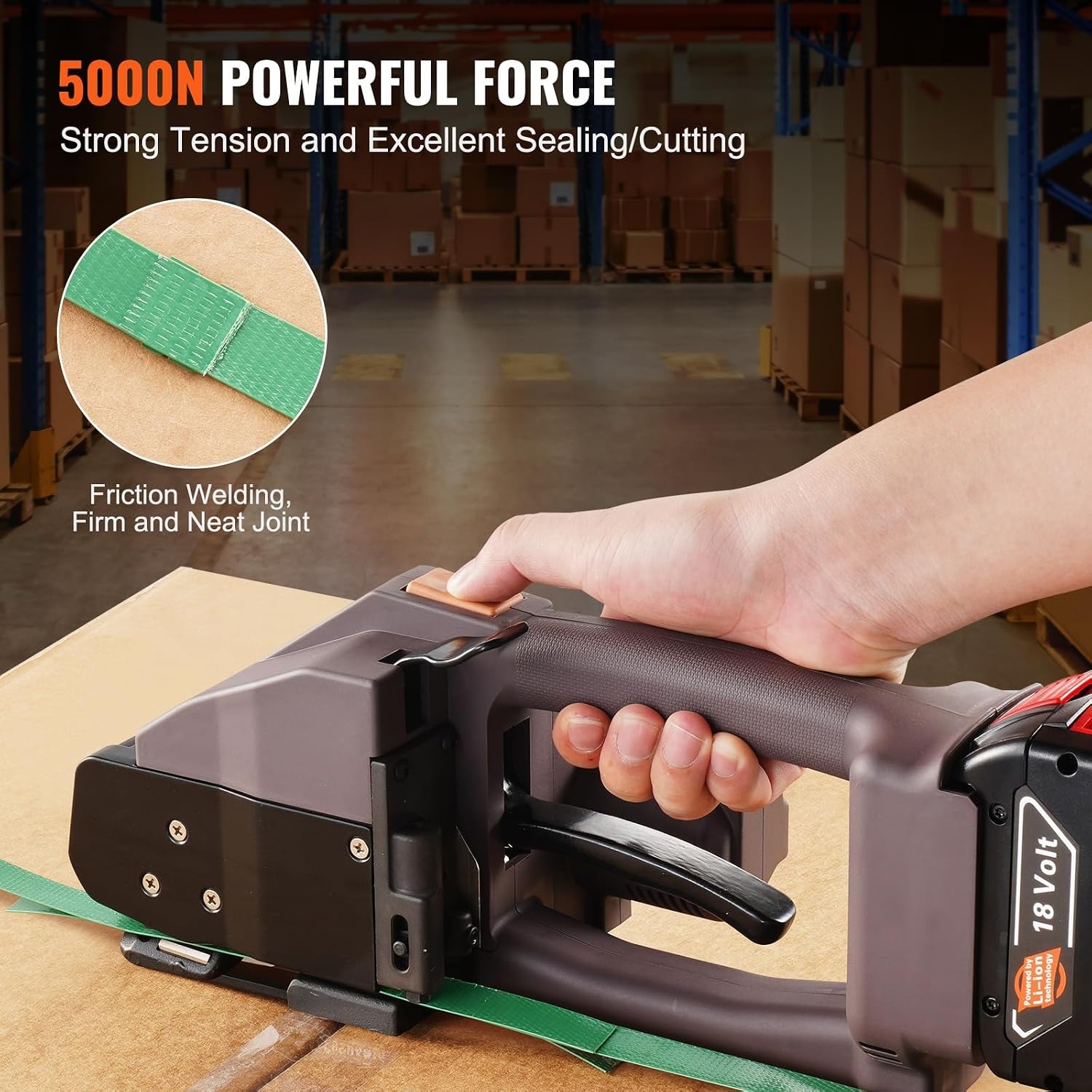 image:imageVEVOR Banding Strapping Kit Heavy Duty Banding Sealer Tool with 3200 ft Length PP Band 1000 Metal Seals 50 Corner Protectors Plastic Pallet Packaging Strapping Kit for WarehouseShippingMovingPET 5000N