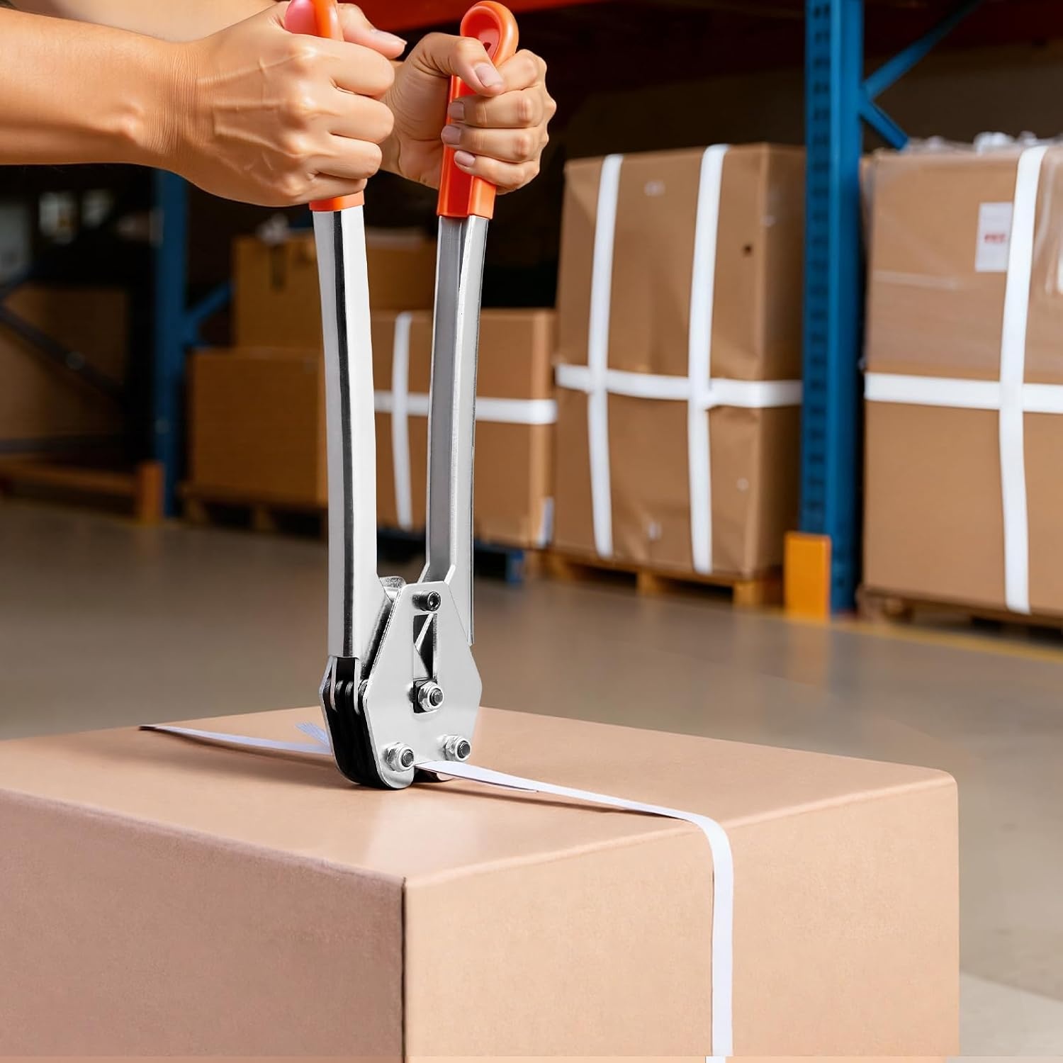 image:imageVEVOR Banding Strapping Kit Heavy Duty Banding Sealer Tool with 3200 ft Length PP Band 1000 Metal Seals 50 Corner Protectors Plastic Pallet Packaging Strapping Kit for WarehouseShippingMoving330 ft x 12 in