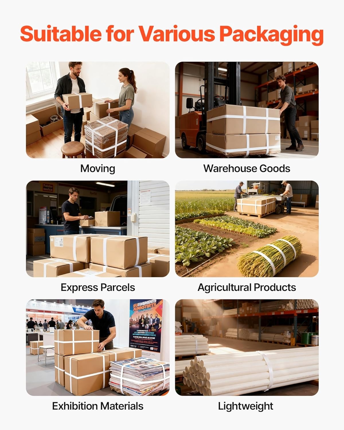 image:imageVEVOR Banding Strapping Kit Heavy Duty Banding Sealer Tool with 3200 ft Length PP Band 1000 Metal Seals 50 Corner Protectors Plastic Pallet Packaging Strapping Kit for WarehouseShippingMoving330 ft x 12 in
