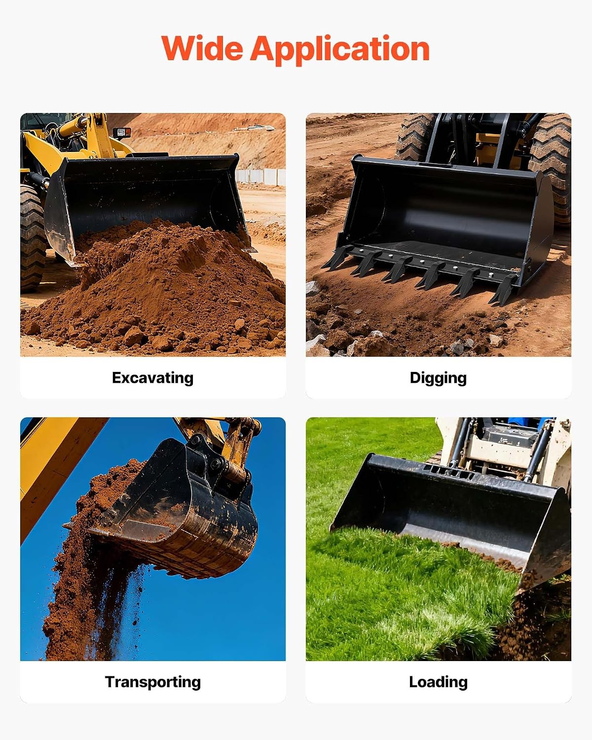 image:imageVEVOR Bucket Tooth Bar 46 in Heavy Duty 5 Teeth Tractor Bucket Bar for Loader Tractor Loader Skidsteer 4560 lbs Load Capacity Bolt On Teeth Bars for Buckets Protection Efficient amp Soil Excavation45in