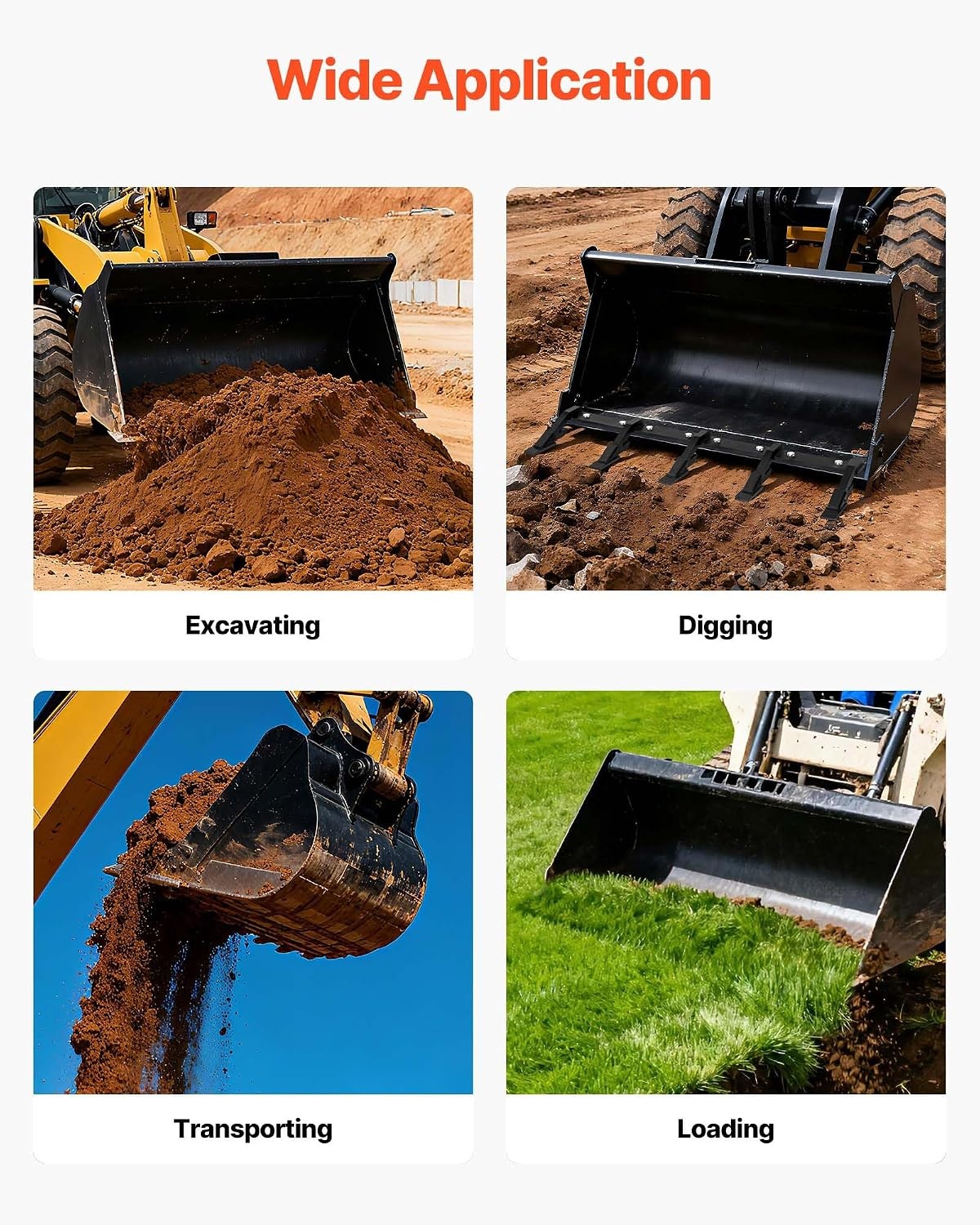 image:imageVEVOR Bucket Tooth Bar 46 in Heavy Duty 5 Teeth Tractor Bucket Bar for Loader Tractor Loader Skidsteer 4560 lbs Load Capacity Bolt On Teeth Bars for Buckets Protection Efficient amp Soil Excavation46in