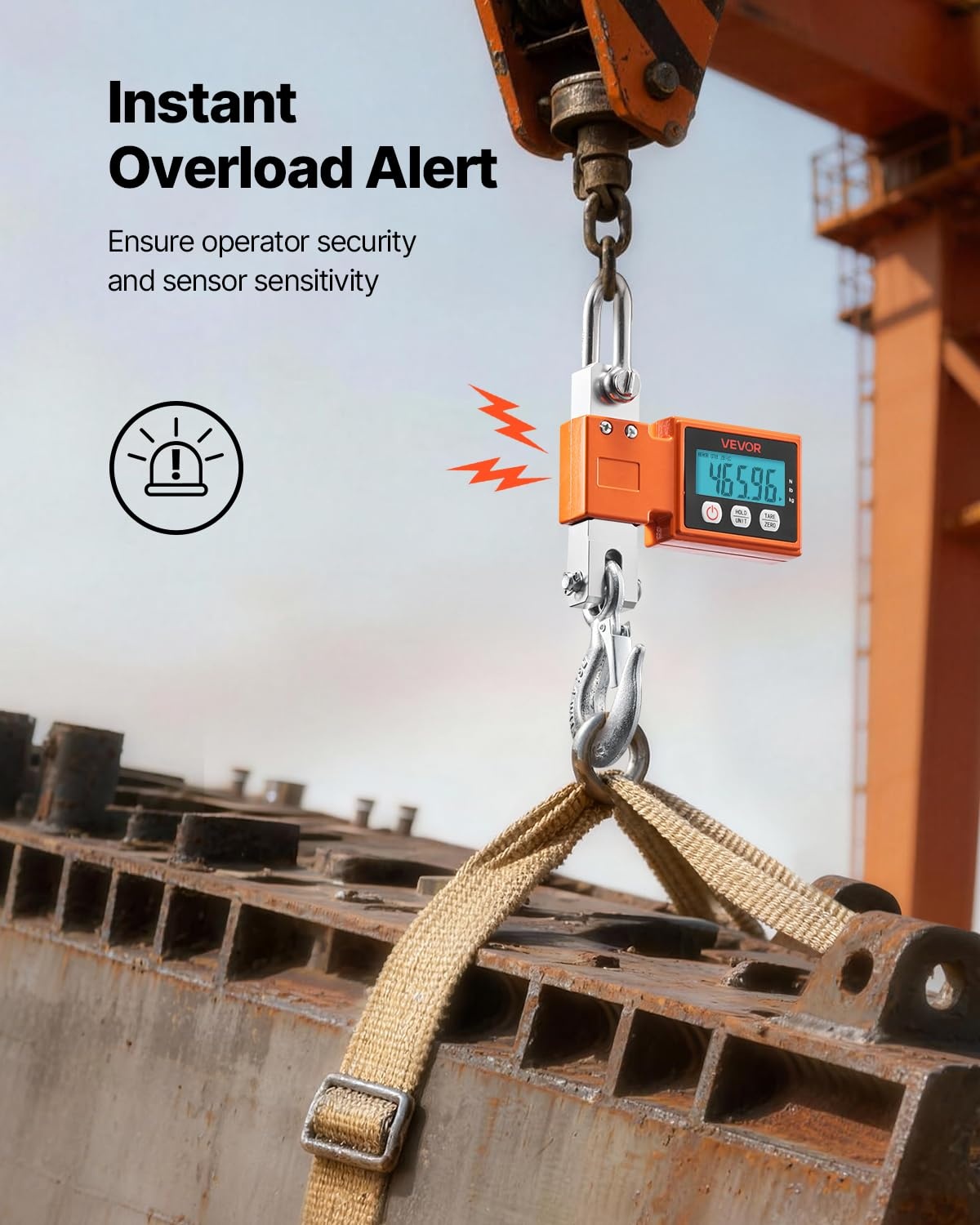 image:imageVEVOR Digital Crane Scale 1100 lbs500 kg Max Capacity Heavy Duty Industrial Hanging Scale with Cast Aluminum Case amp LCD Display 02 lbs Division amp 3 Unit Switch AutoOff Setting for Garage1100BLS