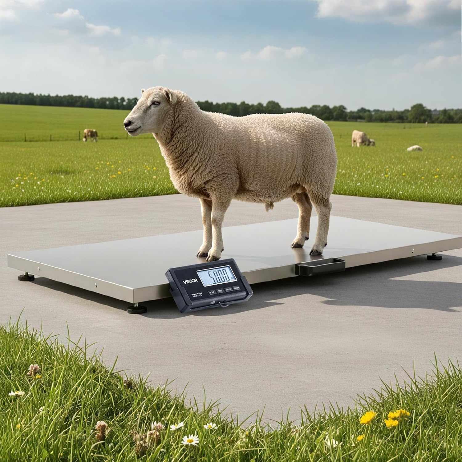 image:imageVEVOR Digital Shipping Scale 01 lbs High Accuracy 660 lbs Postal Scale with LCD Display HoldTare Function amp ACDC Power Supply Fit for Packages Postage Luggage Battery amp Adapter Included660Lbs