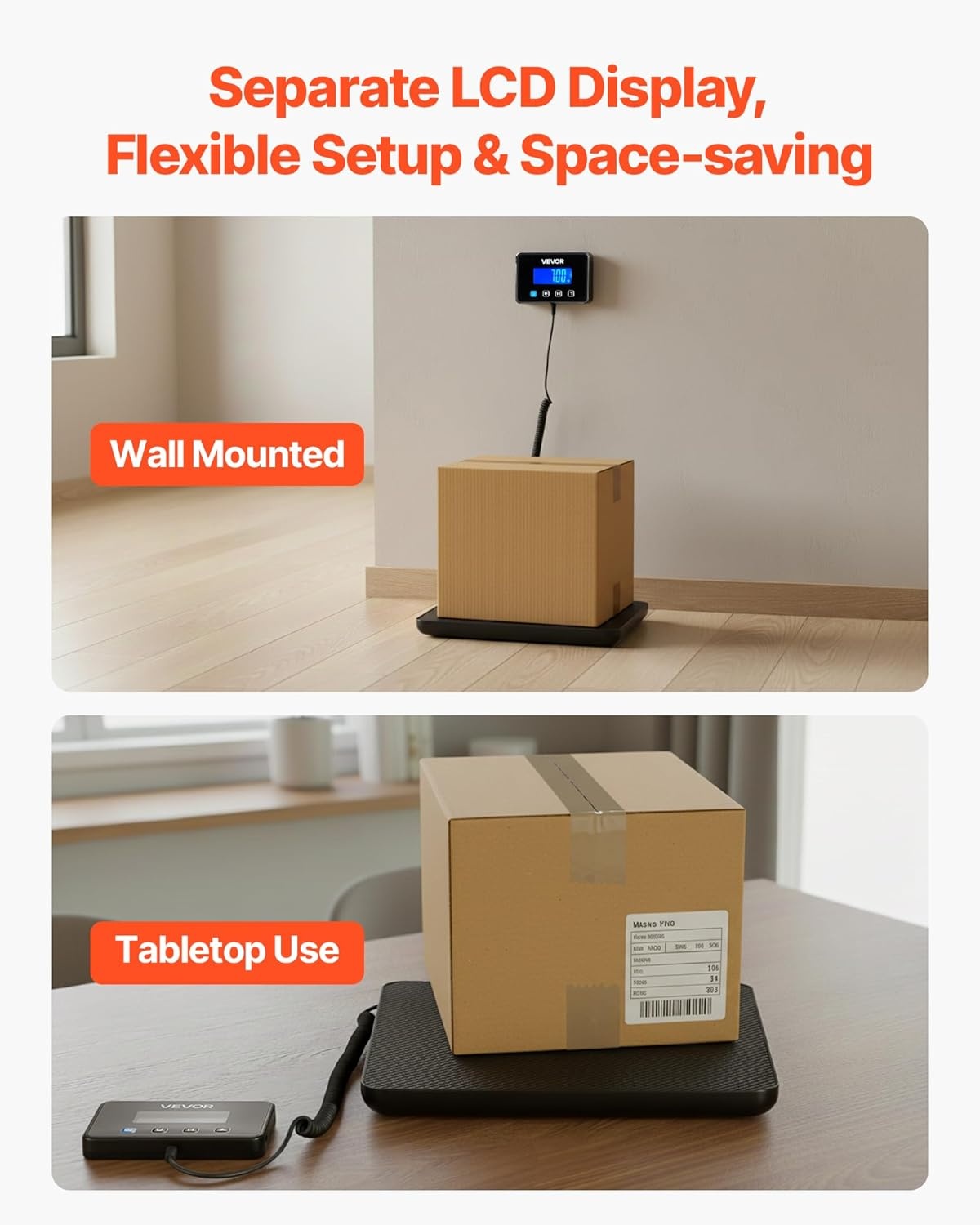 image:imageVEVOR Digital Shipping Scale 110 lbs x 007 oz Heavy Duty Postal Scale with Timer Tare Hold Function 90 Foldable LCD Screen Package Scale for Laggage Home Post Office ACDC Powered FCC Liste440Lbs