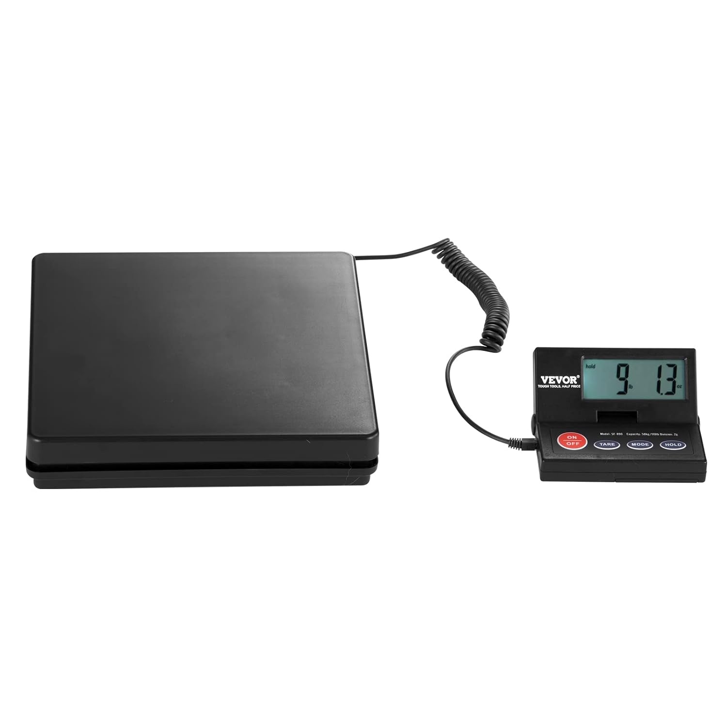 image:imageVEVOR Digital Shipping Scale 110 lbs x 007 oz Heavy Duty Postal Scale with Timer Tare Hold Function 90 Foldable LCD Screen Package Scale for Laggage Home Post Office ACDC Powered FCC Liste1010in