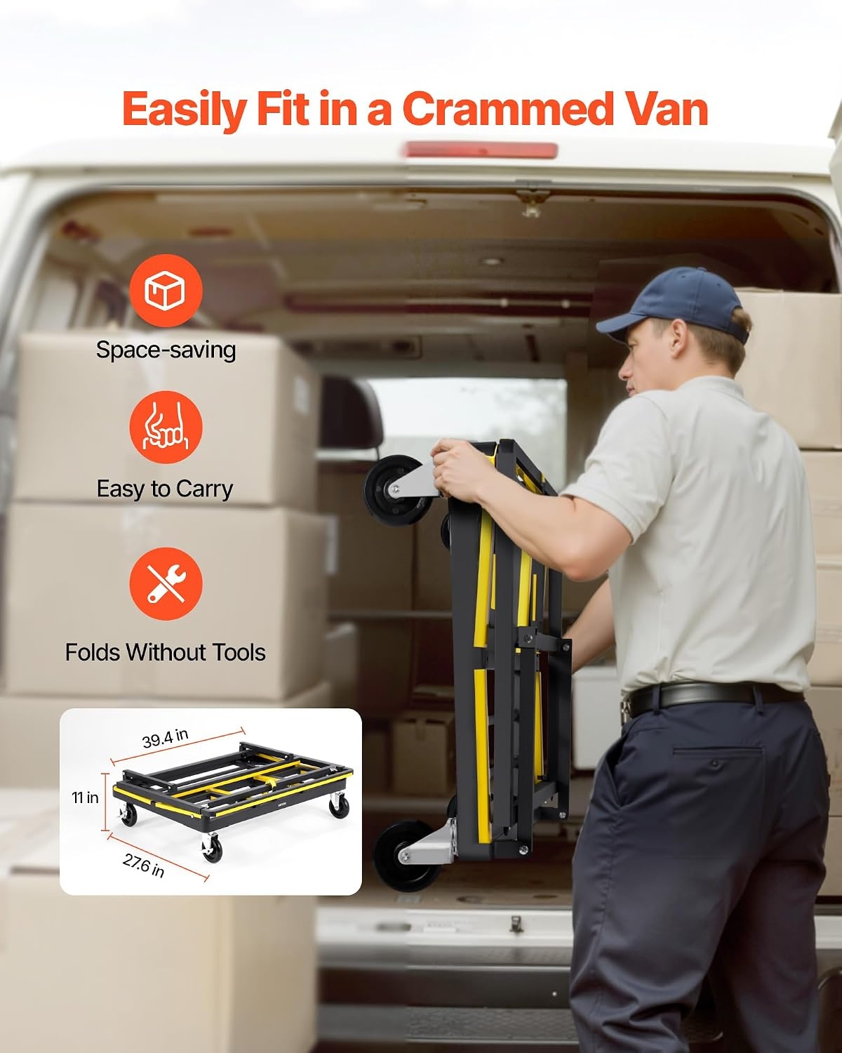 image:imageVEVOR Drywall Cart Dolly 1800 lbs Load Capacity Steel Panel Dolly with 4 Swivel Casters amp Expandable Deck Foldable Panel Truck Cart with TieDown Strap for Handling Plywood Plasterboard Glass