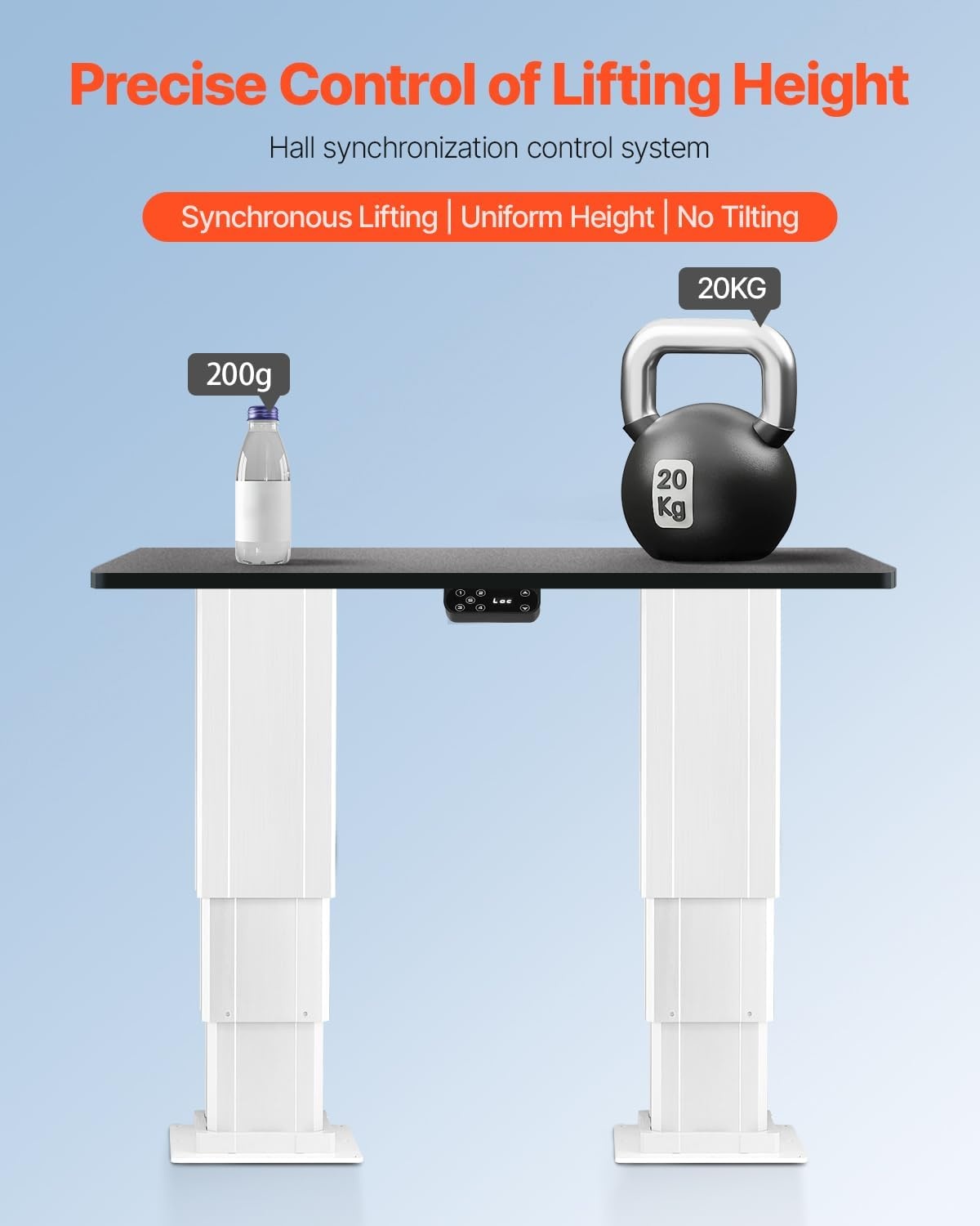 image:imageVEVOR Electric Lifting Column System 176 lbs Lift Table 142311 in Height Range ThreeStage Adjustable Desk Column Telescopic Table Leg Comes with PowerSupply Option to Control upDown Motion260 lbs